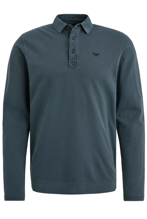 PME legend long sleeve polo pique garment dye