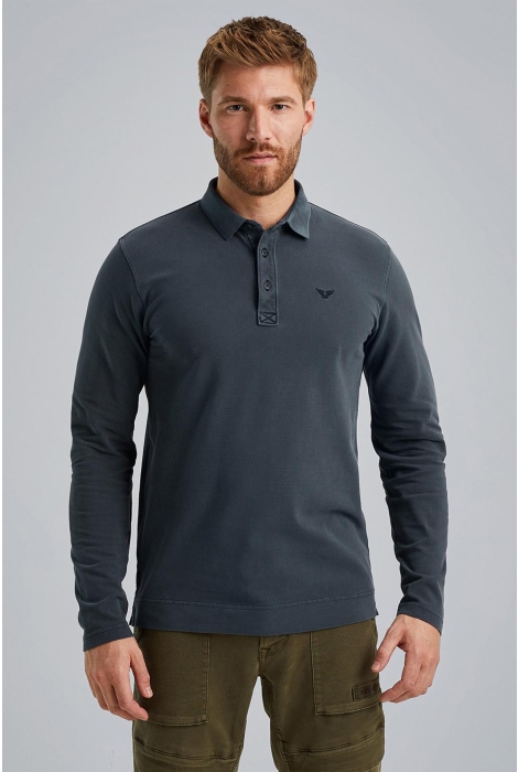 PME legend long sleeve polo pique garment dye