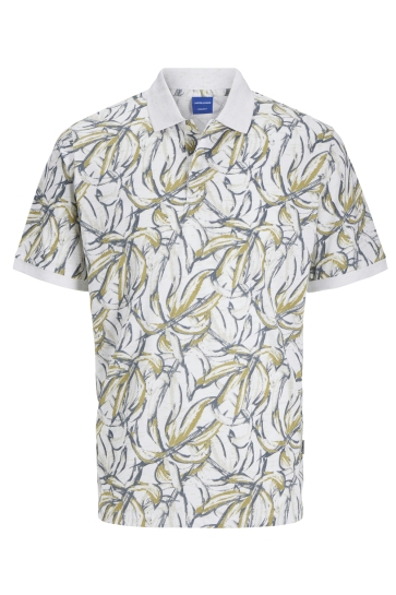 Jack & Jones Polo JORSPLIT AOP POLO SS 12272985 Cloud Dancer/AOP