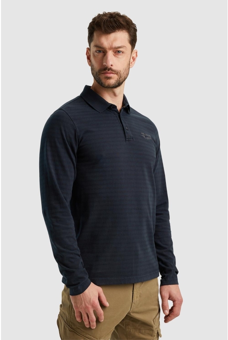 PME legend long sleeve polo subtle stripe