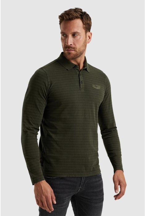 PME legend long sleeve polo subtle stripe