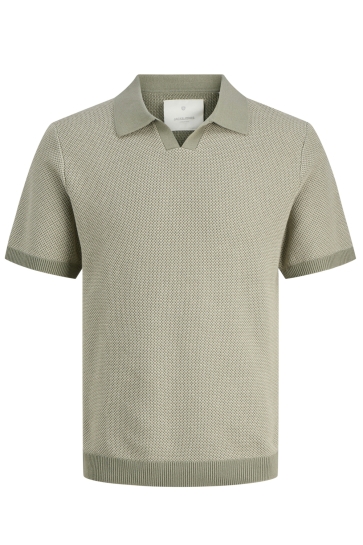 Jack & Jones Polo JPRCCEASTON KNIT SPLIT NECK SS SN 12273012 Tea Leaf