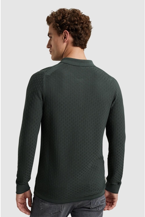 Cast Iron long sleeve polo cotton modal