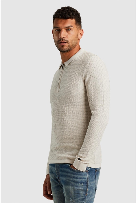 Cast Iron long sleeve polo cotton modal