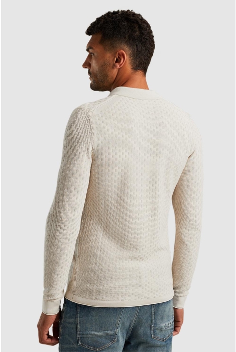 Cast Iron long sleeve polo cotton modal