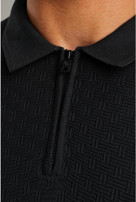 Cast Iron long sleeve polo cotton modal