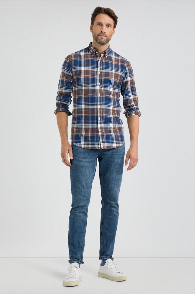 LIGHT FLANNEL MULTI CHECK SHIRT MM242 6001 11 3006 CHESNUT