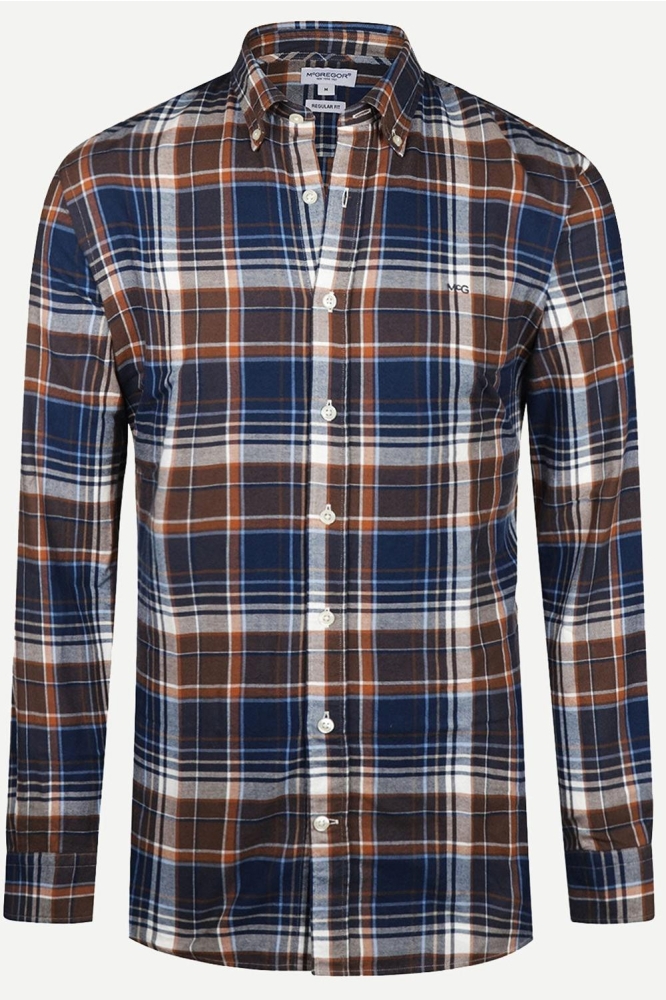 LIGHT FLANNEL MULTI CHECK SHIRT MM242 6001 11 3006 CHESNUT