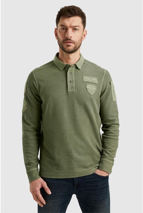 PME legend long sleeve polo structured pique