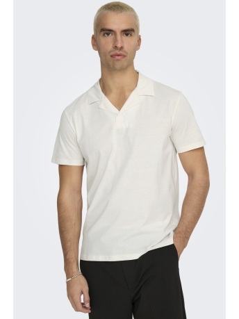 Only & Sons Polo ONSABRAHAM REG SS RESORT POLO CS 22019294 EGRET