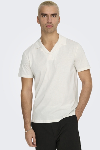 Only & Sons Polo ONSABRAHAM REG SS RESORT POLO CS 22019294 EGRET