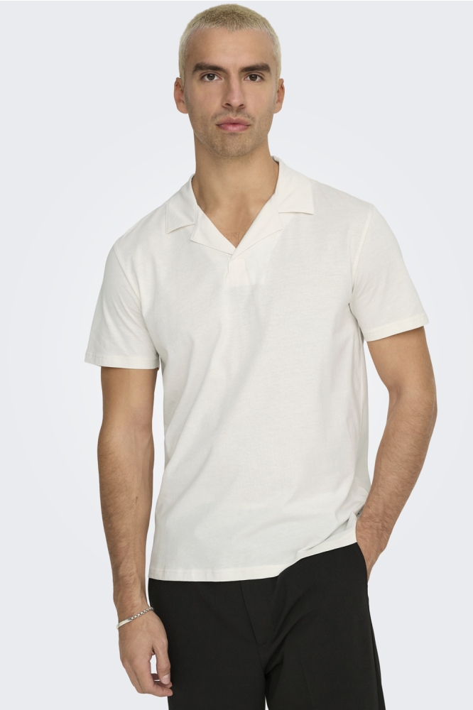 ONSABRAHAM REG SS RESORT POLO CS 22019294 EGRET