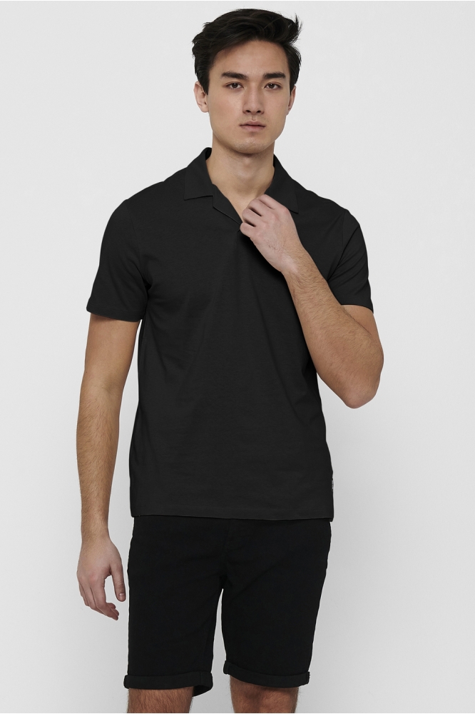 ONSABRAHAM REG SS RESORT POLO CS 22019294 BLACK