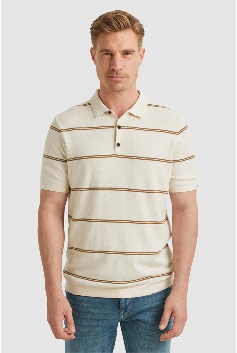 Vanguard short sleeve polo cotton linen ble