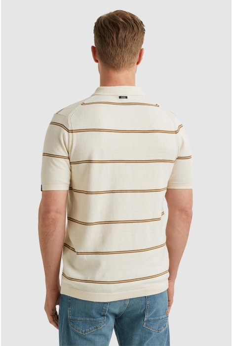 Vanguard short sleeve polo cotton linen ble