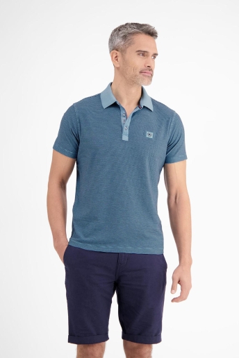 Lerros Polo GESTREEPT POLOSHIRT 2523211 443 Crispy Blue