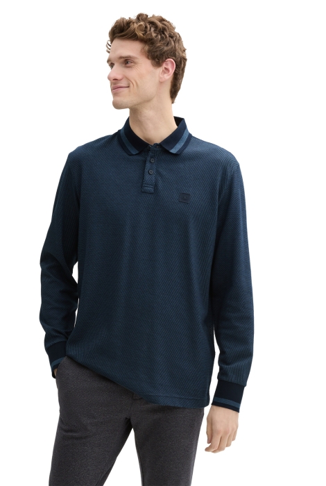 Tom Tailor structured longsleeve polo