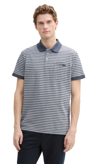 Tom Tailor fine striped pique polo