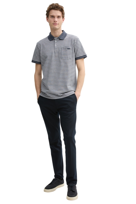 Tom Tailor fine striped pique polo