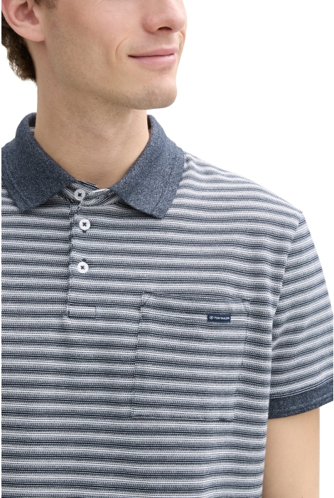 Tom Tailor fine striped pique polo