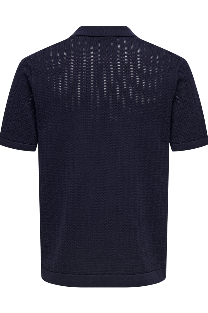 ONSMOON REG 12 SS POLO KNIT 22032760 EVENING BLUE