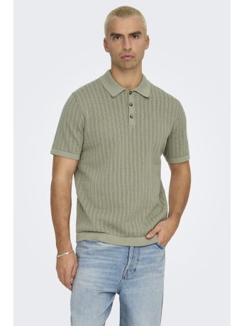 Only & Sons Polo ONSMOON REG 12 SS POLO KNIT 22032760 LAUREL OAK