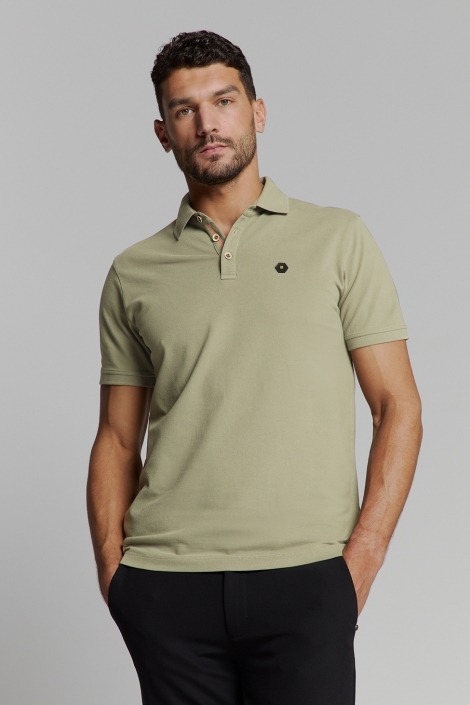 NO-EXCESS polo pique garment dyed