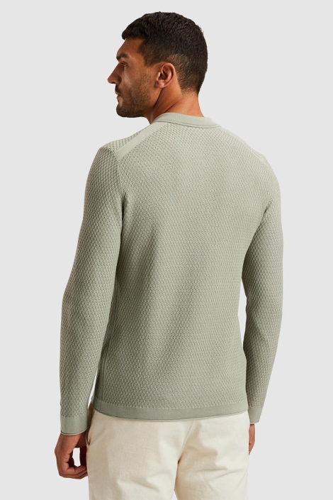 Cast Iron long sleeve polo cotton modal