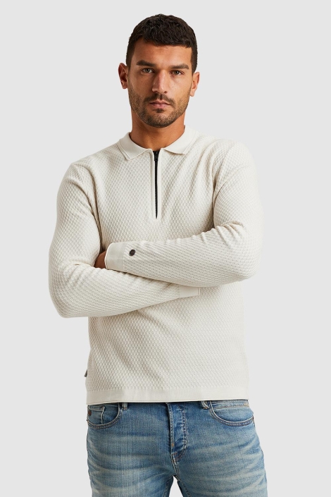 Cast Iron long sleeve polo cotton modal