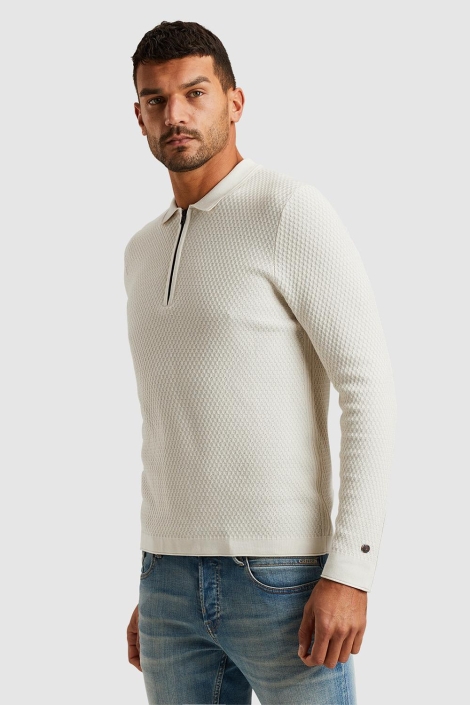 Cast Iron long sleeve polo cotton modal