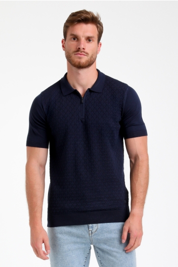 Gabbiano Polo GESTRUCTUREERDE POLO 235524 301 navy