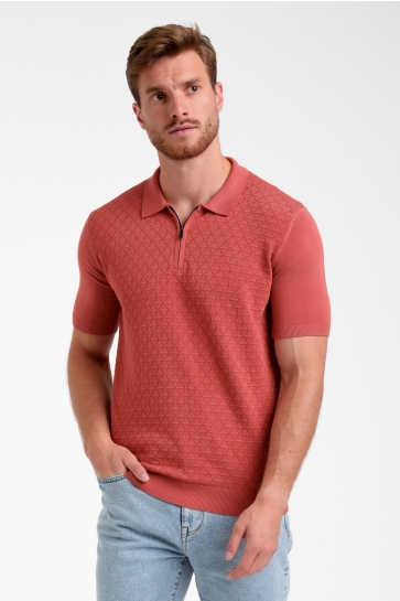 Gabbiano Polo GESTRUCTUREERDE POLO 235524 4000 deep coral