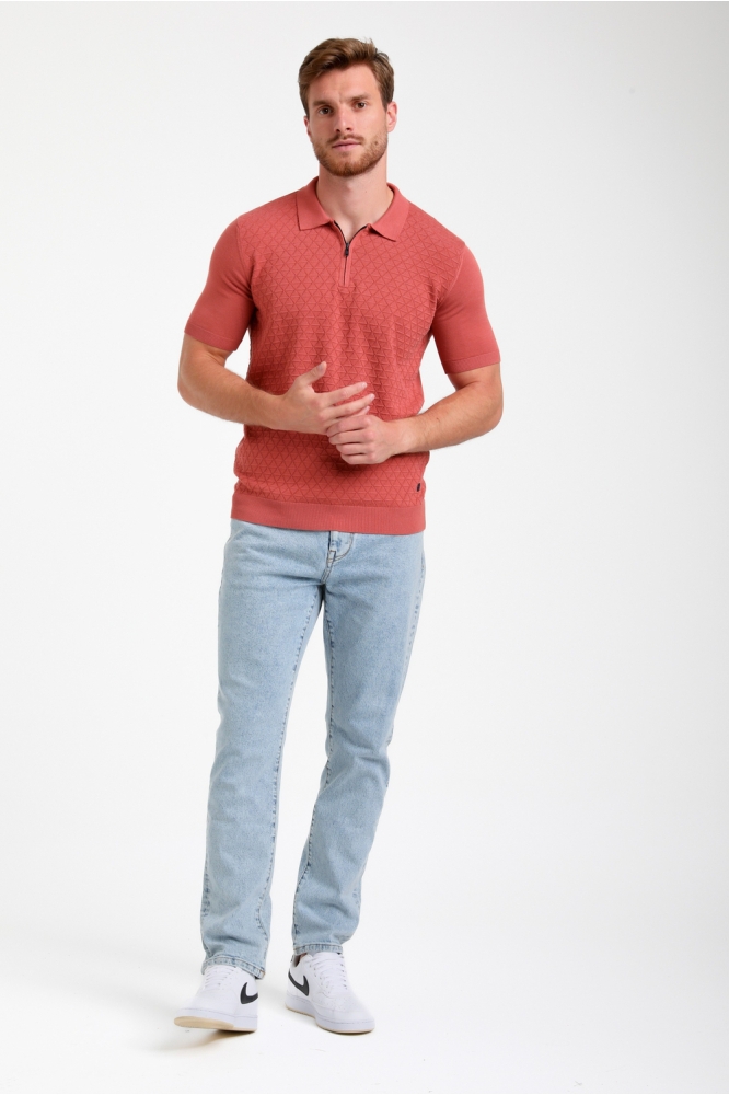 GESTRUCTUREERDE POLO 235524 4000 deep coral