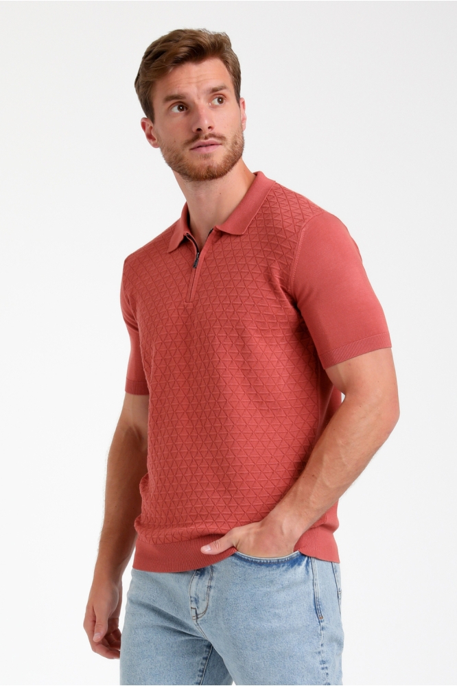 GESTRUCTUREERDE POLO 235524 4000 deep coral