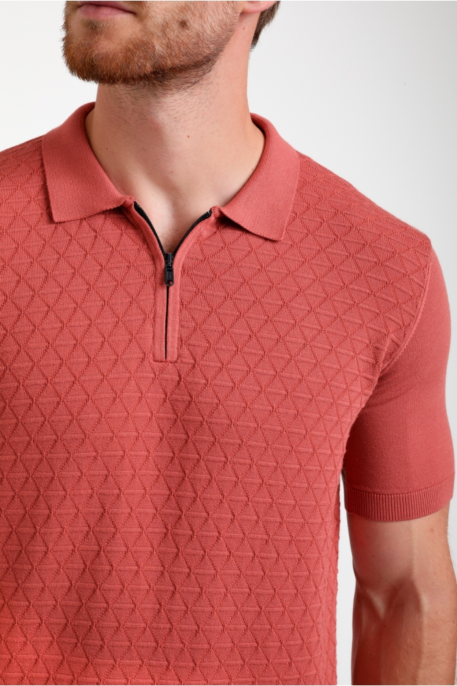 GESTRUCTUREERDE POLO 235524 4000 deep coral