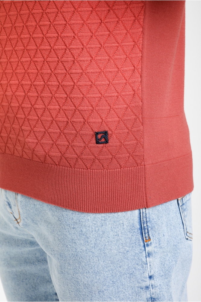 GESTRUCTUREERDE POLO 235524 4000 deep coral