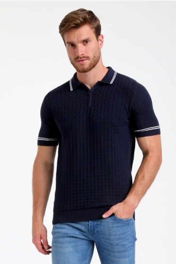 Gabbiano Polo GESTRUCTUREERDE POLO 235525 301 navy