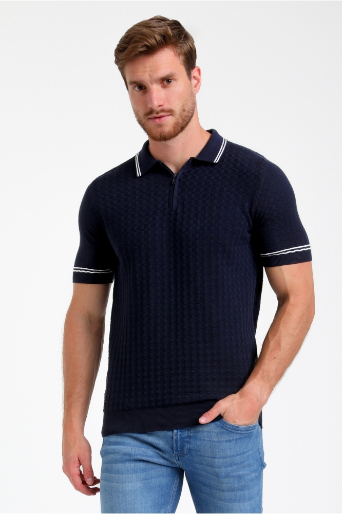 GESTRUCTUREERDE POLO 235525 301 navy