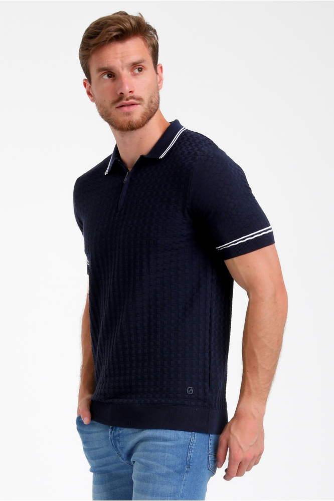 GESTRUCTUREERDE POLO 235525 301 navy