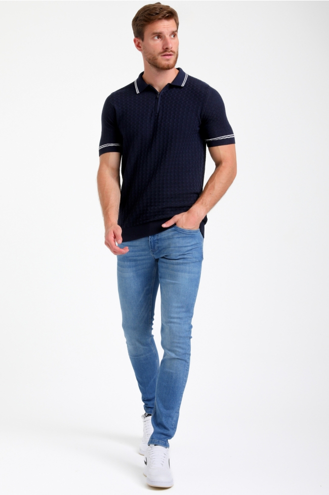 GESTRUCTUREERDE POLO 235525 301 navy