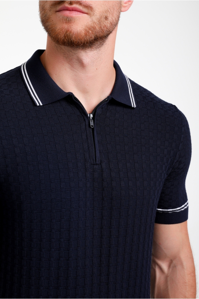 GESTRUCTUREERDE POLO 235525 301 navy