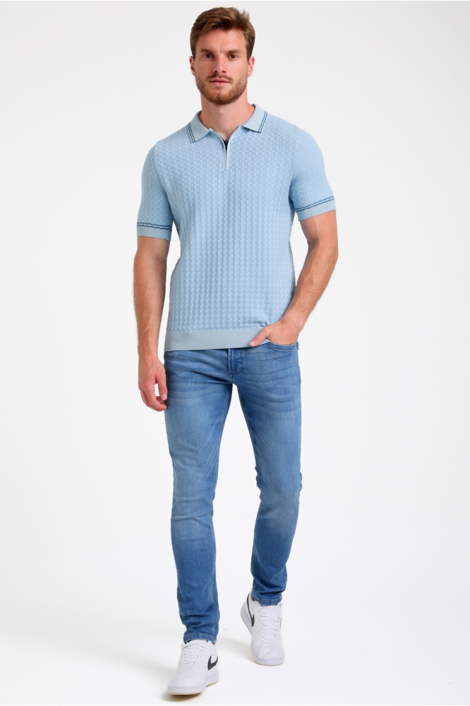 GESTRUCTUREERDE POLO 235525 4001 bright blue