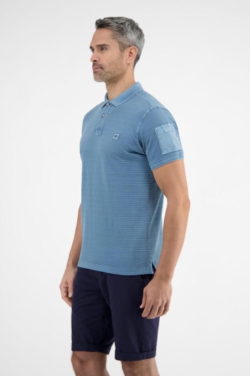 Lerros Polo POLOSHIRT MET TONALE STREPEN 2533238 443 CRISPY BLUE