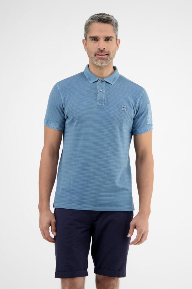 POLOSHIRT MET TONALE STREPEN 2533238 443 CRISPY BLUE