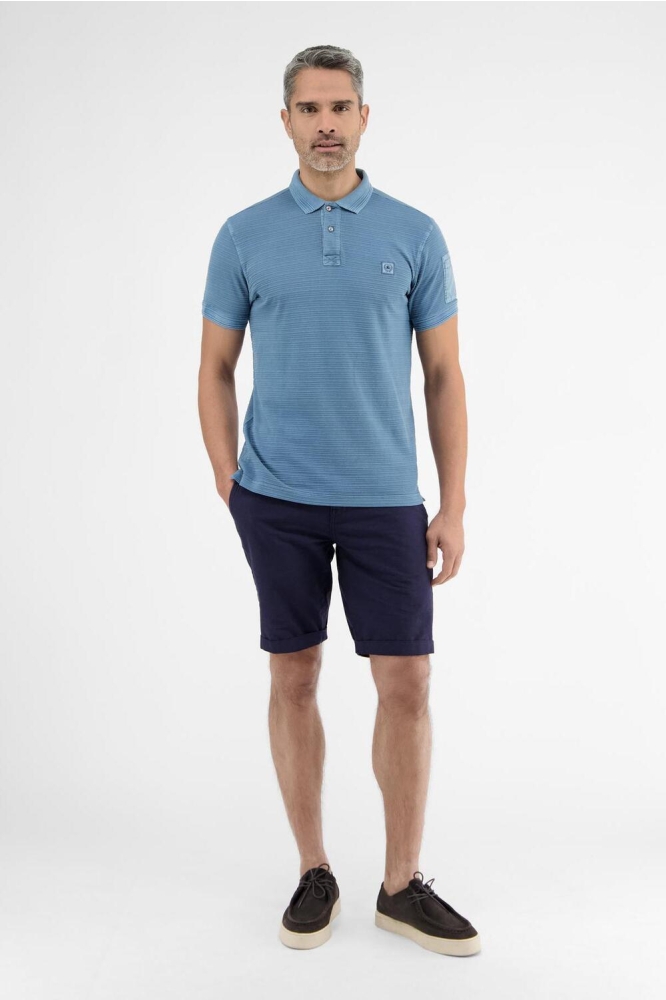 POLOSHIRT MET TONALE STREPEN 2533238 443 CRISPY BLUE