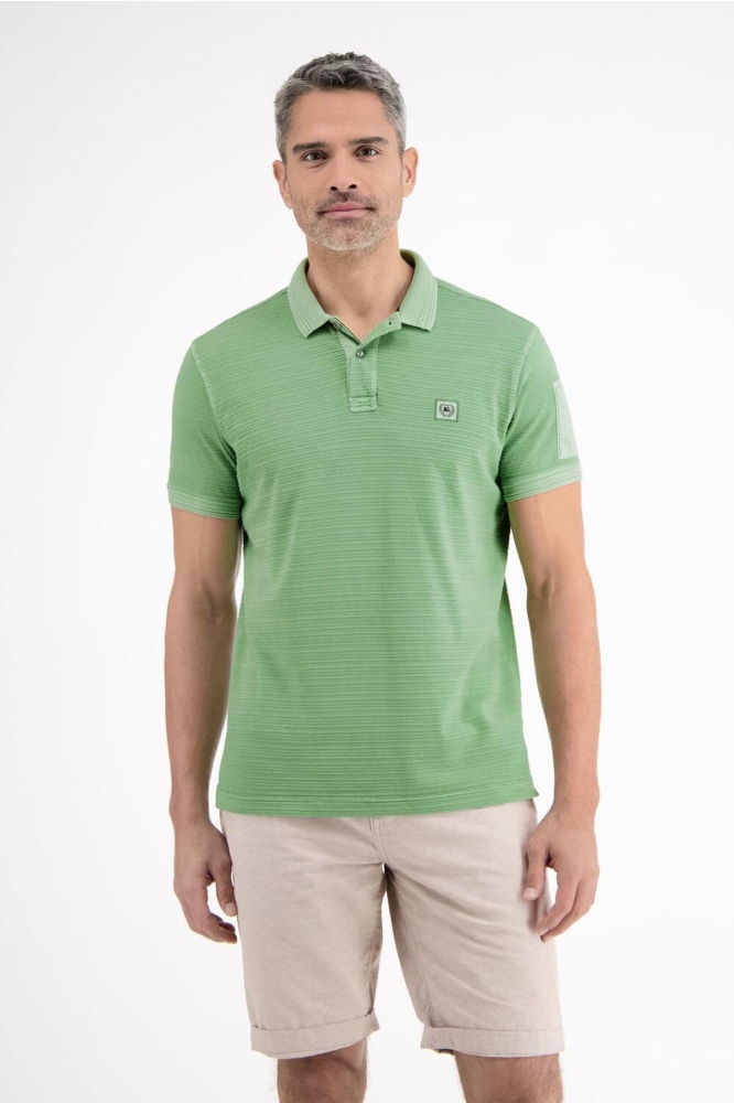 POLOSHIRT MET TONALE STREPEN 2533238 612 SAGE GREEN