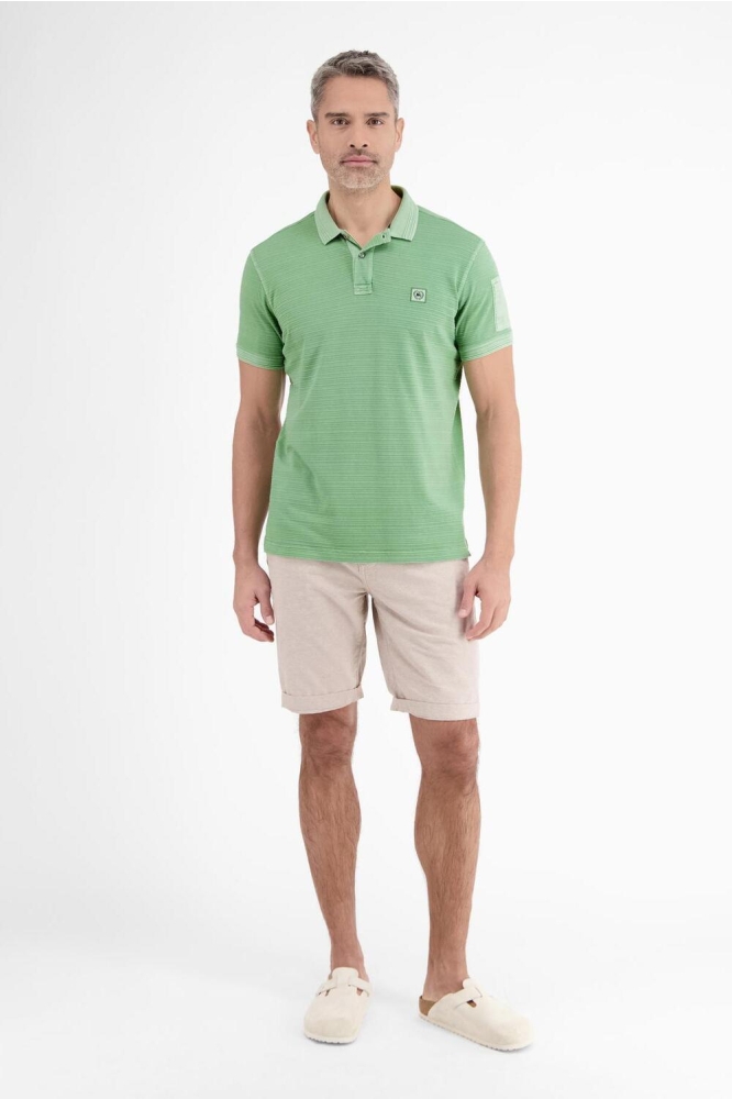 POLOSHIRT MET TONALE STREPEN 2533238 612 SAGE GREEN