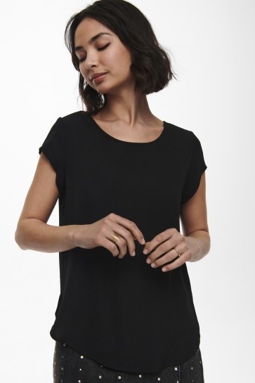 Only T-shirt onlVIC S/S SOLID TOP NOOS WVN 15142784 Black