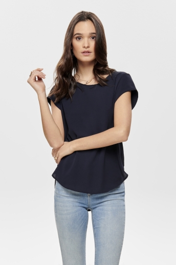 Only T-shirt ONLVIC S/S SOLID TOP NOOS WVN 15142784 Night Sky