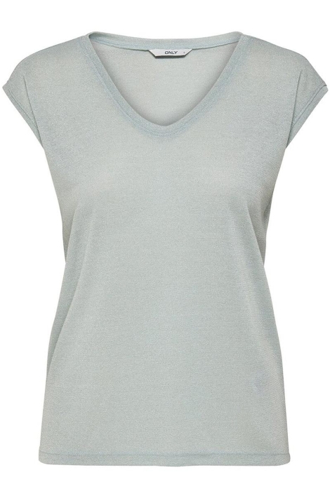 Only onlsilvery s/s v neck lurex top jrs